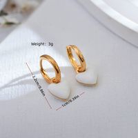 1 Pair Simple Style Heart Shape Enamel Copper Drop Earrings main image 10