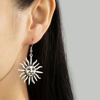 Wholesale Jewelry Retro Sun Alloy Gold Plated Plating Drop Earrings main image 1