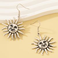 Wholesale Jewelry Retro Sun Alloy Gold Plated Plating Drop Earrings main image 5