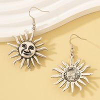 Wholesale Jewelry Retro Sun Alloy Gold Plated Plating Drop Earrings main image 4
