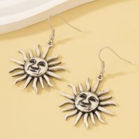 Wholesale Jewelry Retro Sun Alloy Gold Plated Plating Drop Earrings main image 3