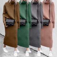 Daily Women's Fashion Solid Color Cotton Blend Knit Skirt Sets Skirt Sets main image 2