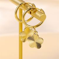 1 Pair Retro Roman Style Geometric Heart Shape Plating Inlay Stainless Steel Pearl 18k Gold Plated Earrings sku image 5