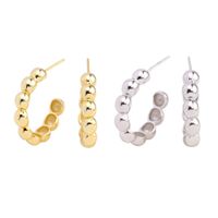 1 Pair Casual Simple Style C Shape Plating Sterling Silver White Gold Plated Gold Plated Ear Studs main image 1