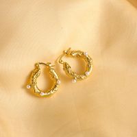 1 Pair Modern Style Classic Style U Shape Plating Inlay 304 Stainless Steel Pearl 14K Gold Plated Earrings main image 4
