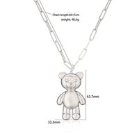 Cute Little Bear Copper Plating Hollow Out 18k Gold Plated Pendant Necklace main image 4