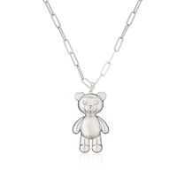 Cute Little Bear Copper Plating Hollow Out 18k Gold Plated Pendant Necklace main image 3