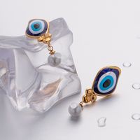 1 Pair Ig Style Streetwear Devil's Eye Enamel Plating Stainless Steel 18k Gold Plated Drop Earrings main image 1