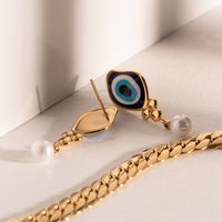 1 Pair Ig Style Streetwear Devil's Eye Enamel Plating Stainless Steel 18k Gold Plated Drop Earrings main image 5