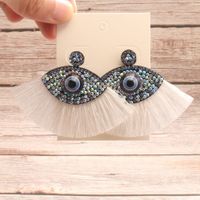Wholesale Jewelry Vintage Style Exaggerated Artistic Devil's Eye Cloth Drop Earrings main image 4