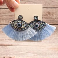 Wholesale Jewelry Vintage Style Exaggerated Artistic Devil's Eye Cloth Drop Earrings main image 2