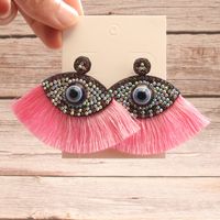 Wholesale Jewelry Vintage Style Exaggerated Artistic Devil's Eye Cloth Drop Earrings main image 5