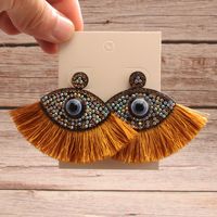 Wholesale Jewelry Vintage Style Exaggerated Artistic Devil's Eye Cloth Drop Earrings main image 7