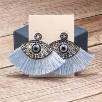Wholesale Jewelry Vintage Style Exaggerated Artistic Devil's Eye Cloth Drop Earrings sku image 2