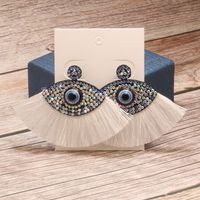 Wholesale Jewelry Vintage Style Exaggerated Artistic Devil's Eye Cloth Drop Earrings sku image 3