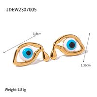 1 Pair Ig Style Devil's Eye Enamel Plating Stainless Steel 18k Gold Plated Ear Studs sku image 1