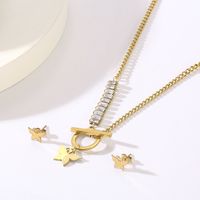 Stainless Steel 18K Gold Plated Simple Style Plating Butterfly Bracelets Necklace main image 5