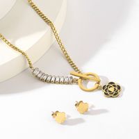 Stainless Steel 18K Gold Plated Simple Style Plating Butterfly Bracelets Necklace main image 2