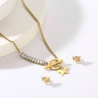 Stainless Steel 18K Gold Plated Simple Style Plating Butterfly Bracelets Necklace sku image 3