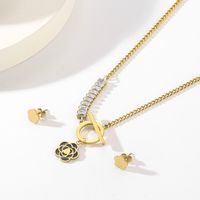 Stainless Steel 18K Gold Plated Simple Style Plating Butterfly Bracelets Necklace sku image 4