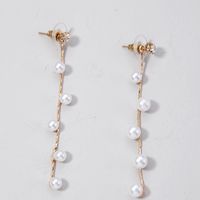 Fashion Pearl Five-pointed Star Branch Snowflake Tassel Earrings sku image 1