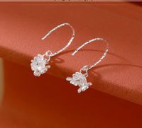 1 Pair Simple Style Solid Color Flower Plating Arylic Sterling Silver Earrings sku image 1