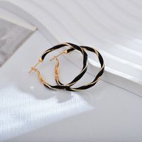 1 Pair Simple Style Circle Enamel Plating Alloy Earrings sku image 1