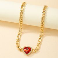 Exaggerated Formal Romantic Heart Shape Alloy Plating Inlay Artificial Gemstones Artificial Rhinestones 14k Gold Plated Women's Choker main image 7