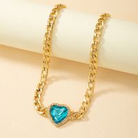 Exaggerated Formal Romantic Heart Shape Alloy Plating Inlay Artificial Gemstones Artificial Rhinestones 14k Gold Plated Women's Choker main image 5