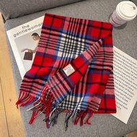 Unisex Simple Style Lattice Fleece Scarf sku image 18