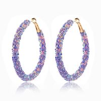 1 Pair Sweet Simple Style Colorful Sequins Plating Mixed Materials Hoop Earrings main image 1