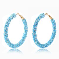 1 Pair Sweet Simple Style Colorful Sequins Plating Mixed Materials Hoop Earrings main image 5