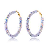 1 Pair Sweet Simple Style Colorful Sequins Plating Mixed Materials Hoop Earrings main image 3