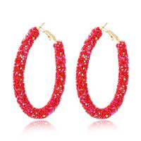 1 Pair Sweet Simple Style Colorful Sequins Plating Mixed Materials Hoop Earrings main image 2