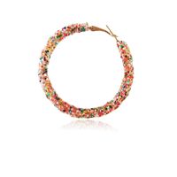 1 Pair Sweet Simple Style Colorful Sequins Plating Mixed Materials Hoop Earrings sku image 4