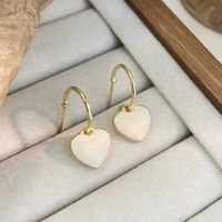 Wholesale Jewelry Simple Style Square Heart Shape Alloy Enamel Drop Earrings sku image 3