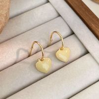 Wholesale Jewelry Simple Style Square Heart Shape Alloy Enamel Drop Earrings sku image 1