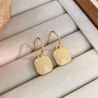 Wholesale Jewelry Simple Style Square Heart Shape Alloy Enamel Drop Earrings sku image 2