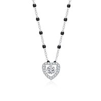 Elegant Basic Heart Shape Sterling Silver Zircon Pendant Necklace In Bulk sku image 1