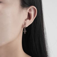 1 Paire Style Simple Traverser Incruster Le Cuivre Zircon Boucles D'oreilles main image 4