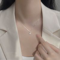 Simple Style Water Droplets Copper Plating Inlay Zircon Pendant Necklace main image 5