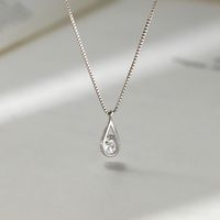 Simple Style Water Droplets Copper Plating Inlay Zircon Pendant Necklace sku image 1
