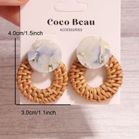 Retro Exaggerated Hollow Hand-woven Ethnic Rattan Earrings main image 3