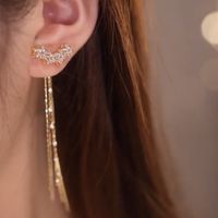 1 Pair Sweet Star Plating Inlay Copper Artificial Gemstones Earrings main image 3