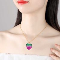 Streetwear Heart Shape Artificial Crystal Glass Plating Charms main image 2