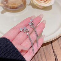 Wholesale Jewelry Sweet Heart Shape Flower Bow Knot Mixed Materials Rhinestones Pearl Plating Inlay Drop Earrings sku image 18