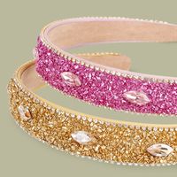 Retro Solid Color Rhinestone Hair Band main image 3