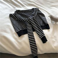 Women's Lady Stripe Knit Shawl sku image 2