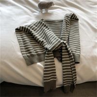 Women's Lady Stripe Knit Shawl main image 5