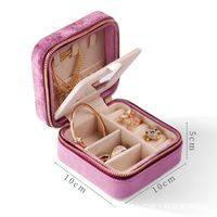 Retro Solid Color Flannel Jewelry Boxes sku image 1
